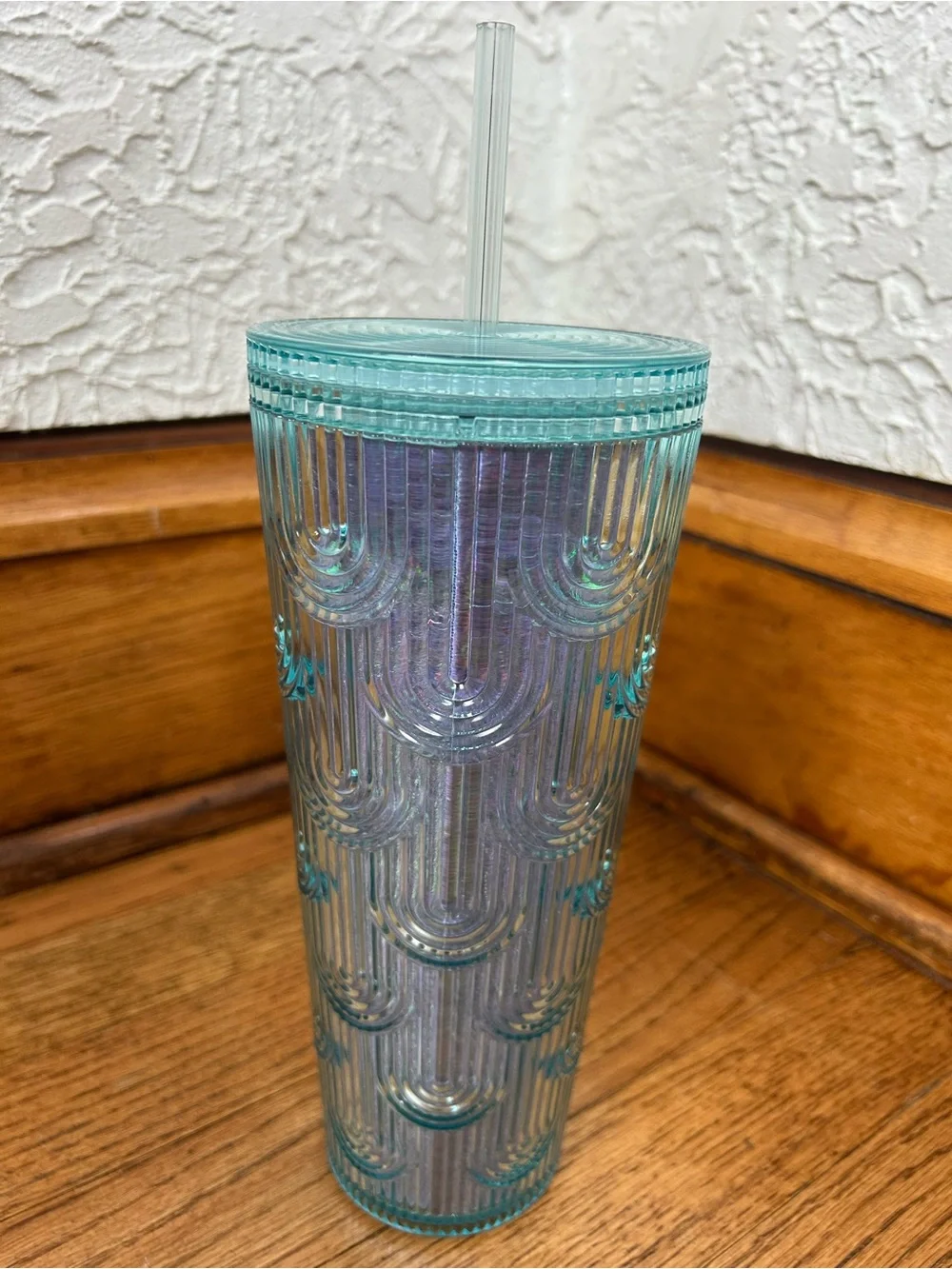 STARBUCKS 2022 Spring Green Iridescent Mermaid Core 24oz Cold Cup Tumbler Venti